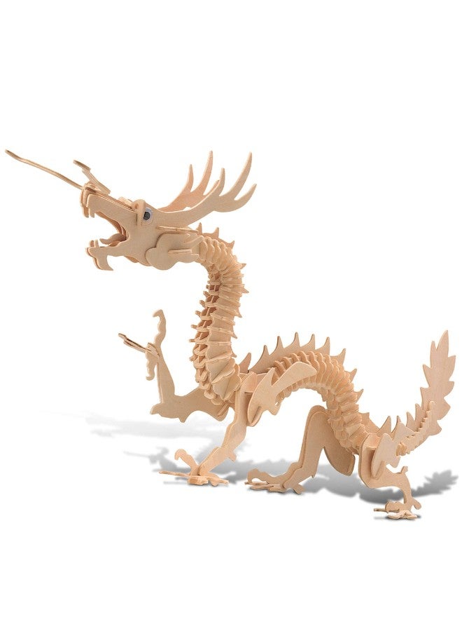 Puzzled 3D Puzzle Dragon Building Kit - Wooden Dragon Puzzle Toy for Kids and Adults, Educational DIY Wood Puzzle Toy Dragon, Dragon Model Kit 3D Animal Puzzle to Build and Paint with 148 Pieces Pack - Image 1